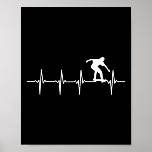 Poster Presente de Batimento Cardíaco de Patinação para P
