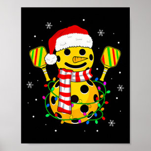 Poster Presente de Boneco de Neve com Chapéu de Papai Noe
