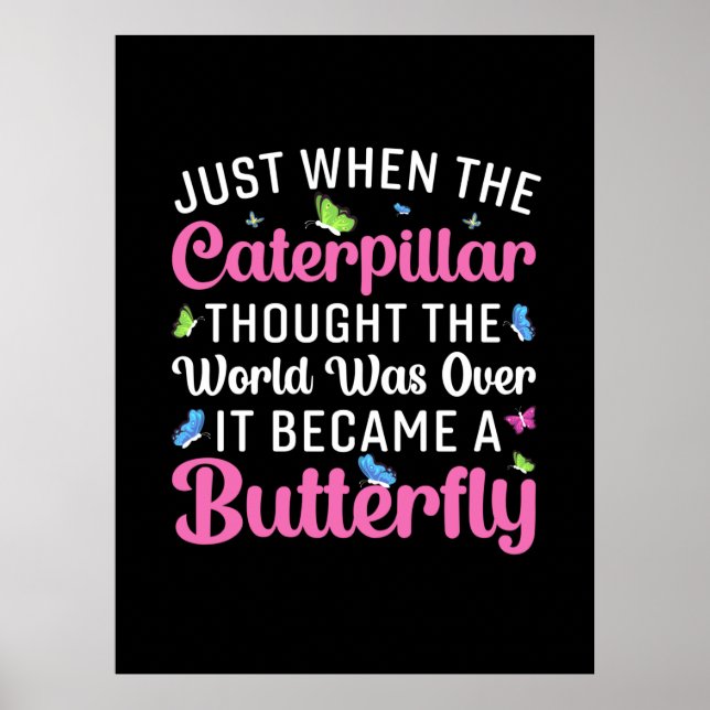 Poster Presente de borboleta | Tornou-Se Uma Borboleta (Frente)