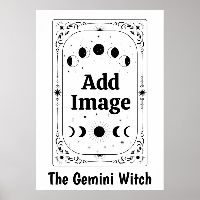 Poster Presente de Bruxa de Gêmeos Astrologia Tarot do Zo (Frente)