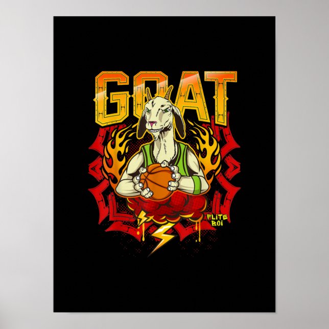 Poster Presente de Cabra de Basquete (Frente)