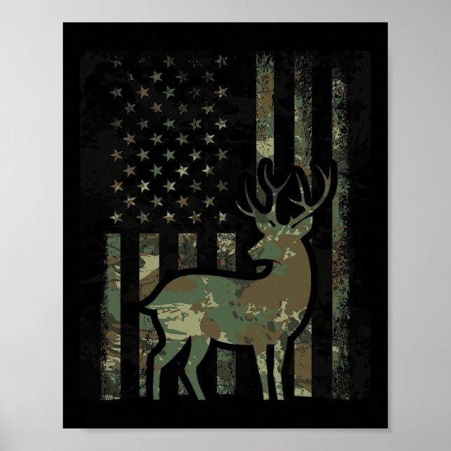 Poster Presente De Caça Para Deer Hunt, Bandeira Da Camo  (Frente)