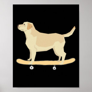 Poster Presente de camiseta engraçada de skate de cachorr