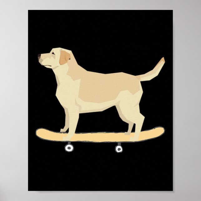Poster Presente de camiseta engraçada de skate de cachorr (Frente)