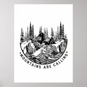 Poster Presente de Camper   As Montanhas Chamam Aniversár
