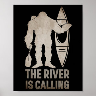 Poster Presente de Canoa de Acampamento de Caiaque do Rio