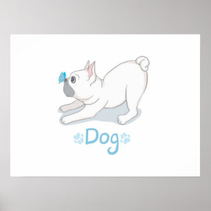 Poster Presente de Cão Bonito  Cachorro Engraçado Com B