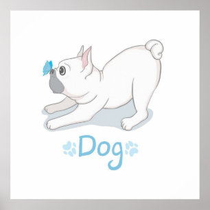 Poster Presente de Cão Bonito  Cachorro Engraçado Com B