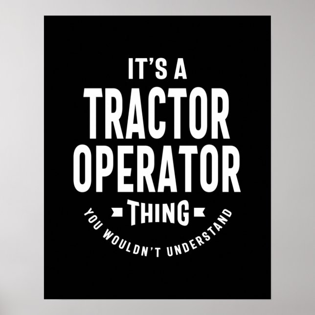 Poster Presente de Cargo de Operador de Trator (Frente)
