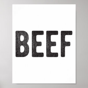 Poster Presente De Carne De Bovino Para Amantes De Carne 
