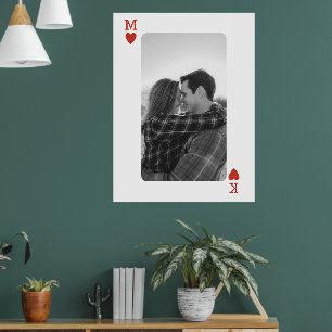 Poster Presente de Cartão de Casal Foto Romântico Amor Co