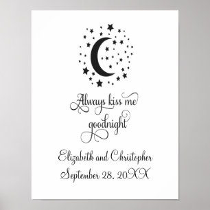 Poster Presente de Casamento Beije-me Sempre à Noite