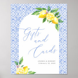 Poster Presente de Casamento com Tema de Limão Positano e