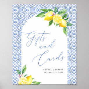 Poster Presente de Casamento com Tema de Limão Positano e