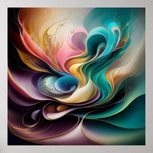 Poster Presente de casamento de luxo abstrato para recém-