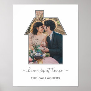 Poster Presente de casamento do Housewarming da forma da