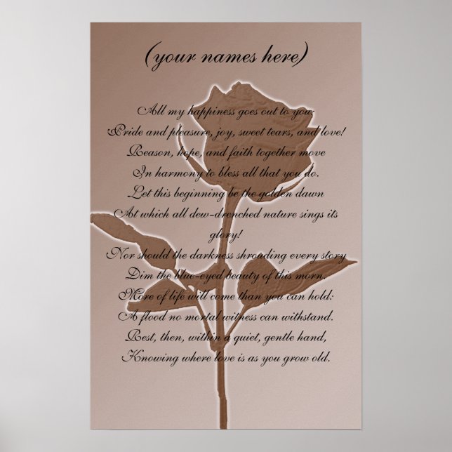 Poster Presente de casamento para a noiva e o noivo (Frente)
