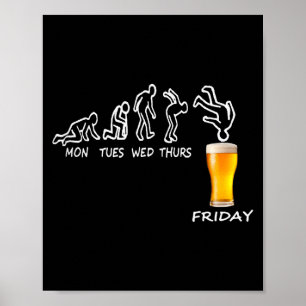 Poster Presente De Cerveja Pronto Para Sexta-Feira, Seman