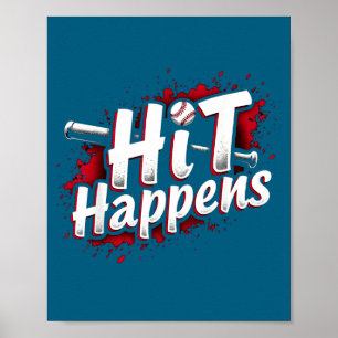 Poster Presente de Citação de Beisebol Engraçado Acerto A