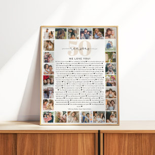 Póster Presente de Colagem de Fotos de 50 Razões pelas qu