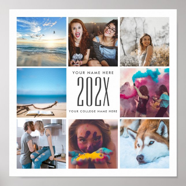Poster Presente de Colagem Personalizada de Fotos de Grad (Frente)