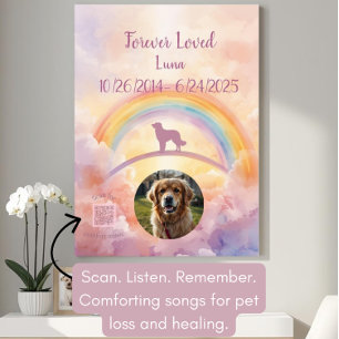 Póster Presente de Condoências para Pet com Código QR   C