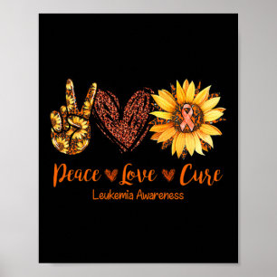 Poster Presente de Consciência da Leucemia Cura e Paz