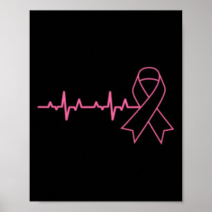 Poster Presente de Consciência do Cancer da Mama Cute Hea
