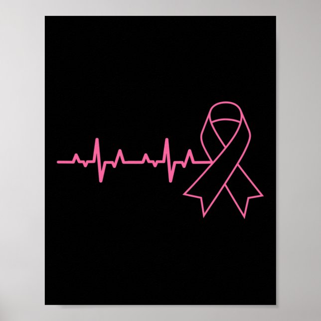 Poster Presente de Consciência do Cancer da Mama Cute Hea (Frente)