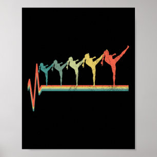 Poster Presente de Coração de Chute Boxe Feminino Engraça