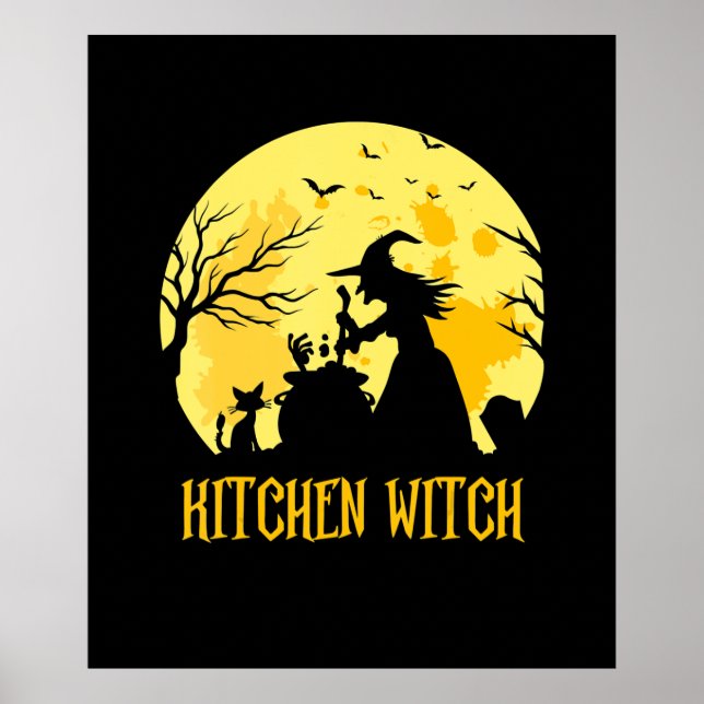 Poster Presente de cozinhar halloween de chef | bruxa-da- (Frente)