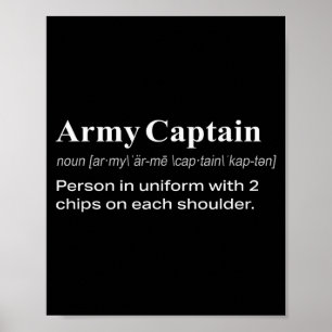 Poster Presente de Definição de Capitão do Exército Milit