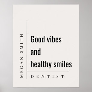 Poster Presente de Dentista de Sorriso Mínimo Moderno e S