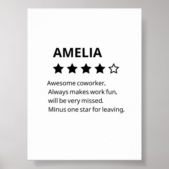 Poster Presente de despedida personalizado - Funny 4 Star (Frente)
