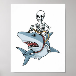 Poster Presente de Dia de as Bruxas engraçado de Tubarão 