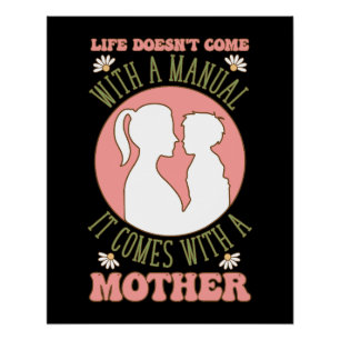 Póster Presente de dia de as mães A Vida Vem Com Uma Mã