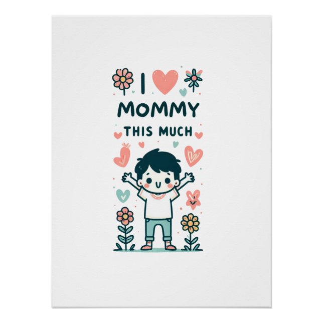 Póster Presente de dia de as mães | Eu Adoro Mamães Assim (Frente)