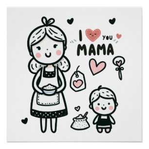 Póster Presente de dia de as mães Eu Te Amo Mamãe