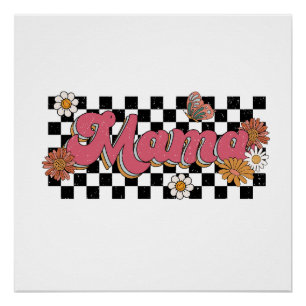 Póster Presente de dia de as mães Flor Mama