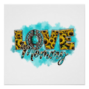 Póster Presente de dia de as mães Love Floral Mamãe