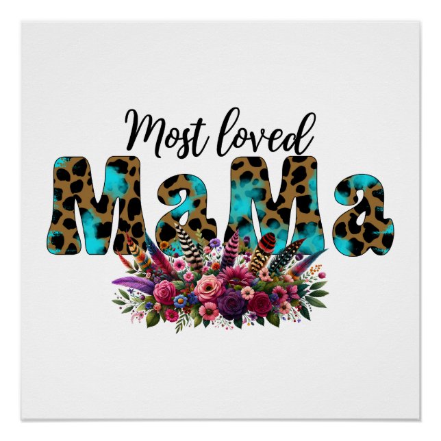 Póster Presente de dia de as mães | Mama Mais Amada (Frente)