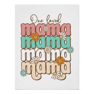 Póster Presente de dia de as mães Uma Mama Amada