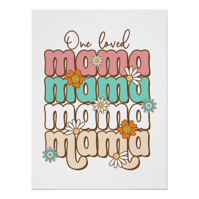 Póster Presente de dia de as mães | Uma Mama Amada (Frente)
