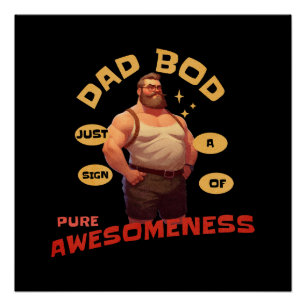 Póster Presente de dia de os pais Pai Bod Incrível