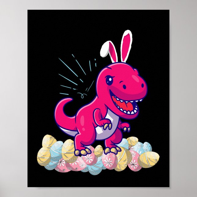Poster Presente de Dinossauro de Páscoa T rex Meninos Men (Frente)