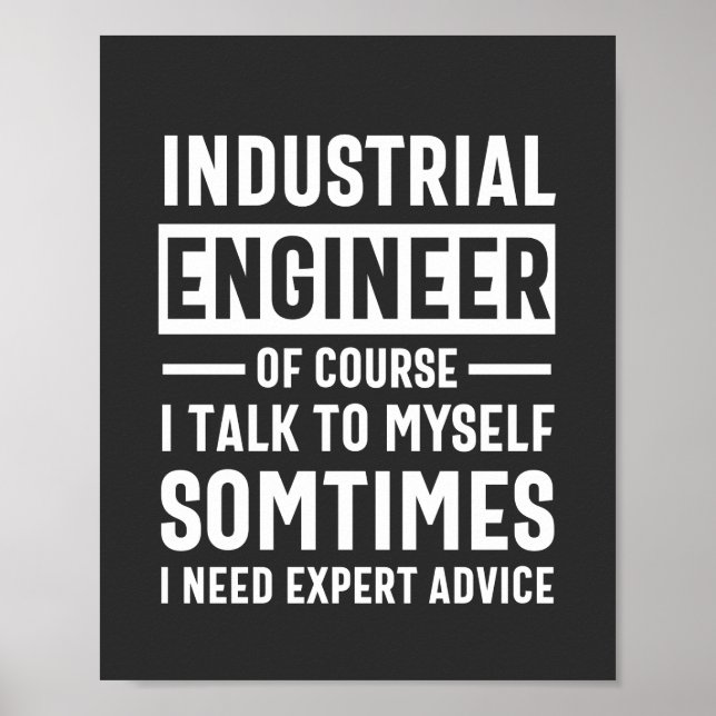 Poster Presente de Engenheiro Industrial Engraçado (Frente)