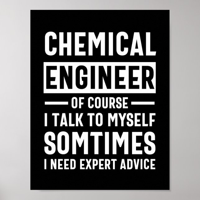 Poster Presente de Engenheiro Químico Engraçado (Frente)