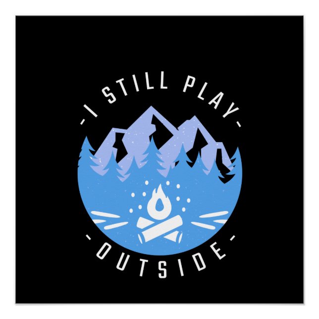 Póster Presente de Férias de Cotação de Camping Funny (Frente)