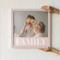 Presente de Foto da Família Rosa Moderno Pastel