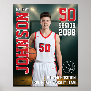 Poster Presente de Foto do Jogador da Equipe de Basquete 